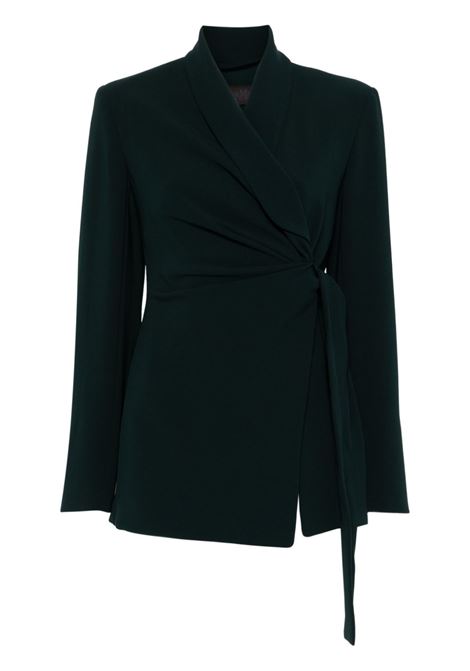 Green comma wrap-design blazer Maxmara pianoforte  - women MAXMARA PIANOFORTE | Blazers | 2421046074600004